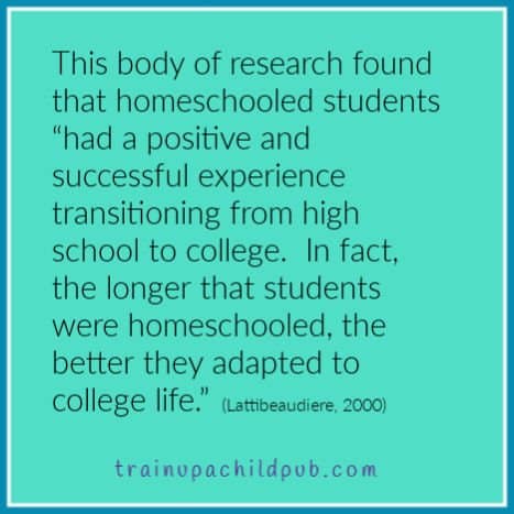 Research findings show that homeschooled students transition well into college.