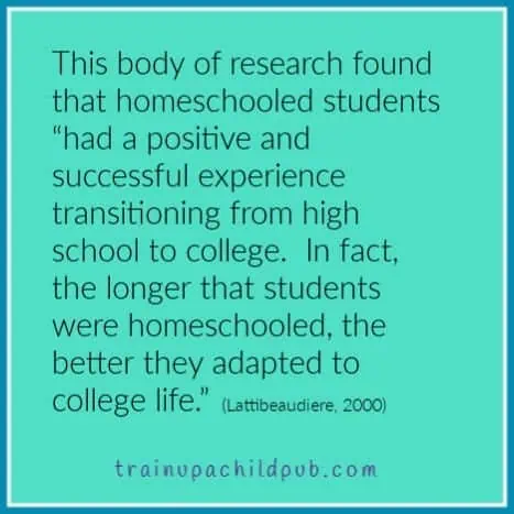 Research findings show that homeschooled students transition well into college.
