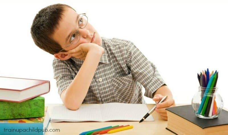 graphic of a kid who hates to write