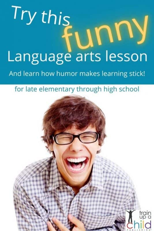 photo of student laughing at this funny language arts lesson